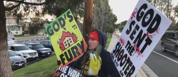 Westboro Baptist Hate Group Protests Outside Thousand Oaks High 