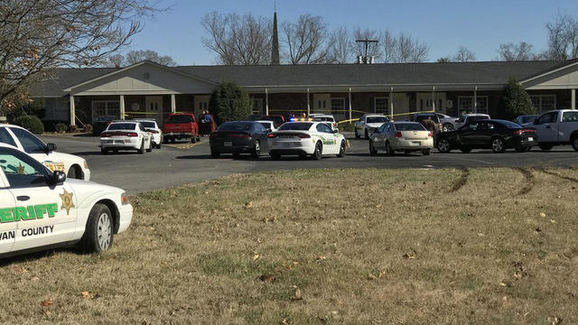 Crews work the scene after a shooting at a dentist's office in Kingsport, Tennessee, on Feb. 13, 2019. 