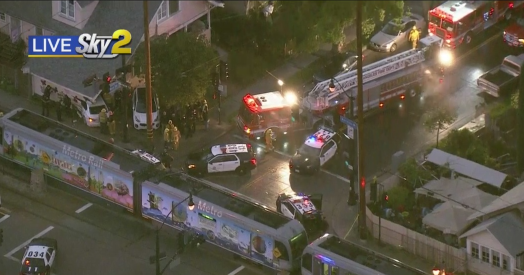 Stolen Vehicle Collides With Metro Gold Line Train In Highland Park