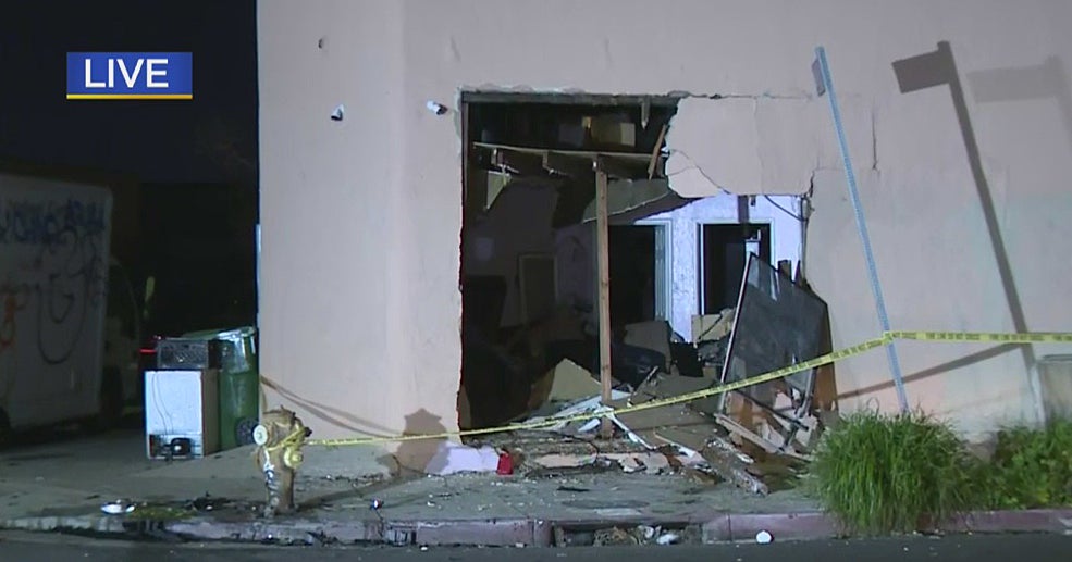 Driver Runs Off After Ramming South LA Apartment With Truck - CBS Los ...