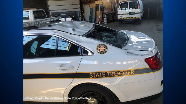 pennsylvania state police vehicle tree down 1 