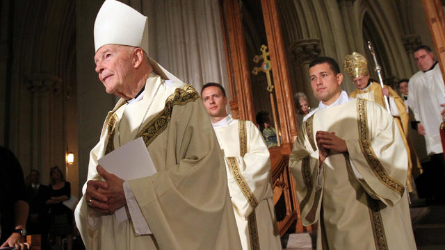 Cardinal Theodore E. McCarrick, retired archbishop of Washington, processes at the beginning of a Mass at the Cathedral Basilica of the Sacred Heart in Newark 