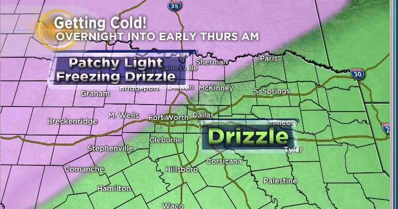 Patchy Freezing Drizzle Possible On Northwest Side Of North Texas - CBS ...