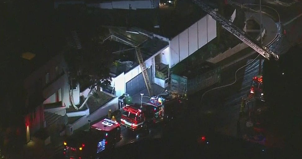 Firefighters Battle Blaze At Hollywood Hills Home CBS Los Angeles