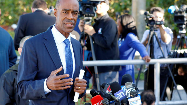 Broward County School Superintendent Robert Runcie talks to media on the one year anniversary of the shooting which claimed 17 lives at Marjory Stoneman Douglas High School in Parkland 