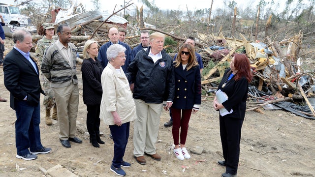 President Trump visits tornado-ravaged Alabama
