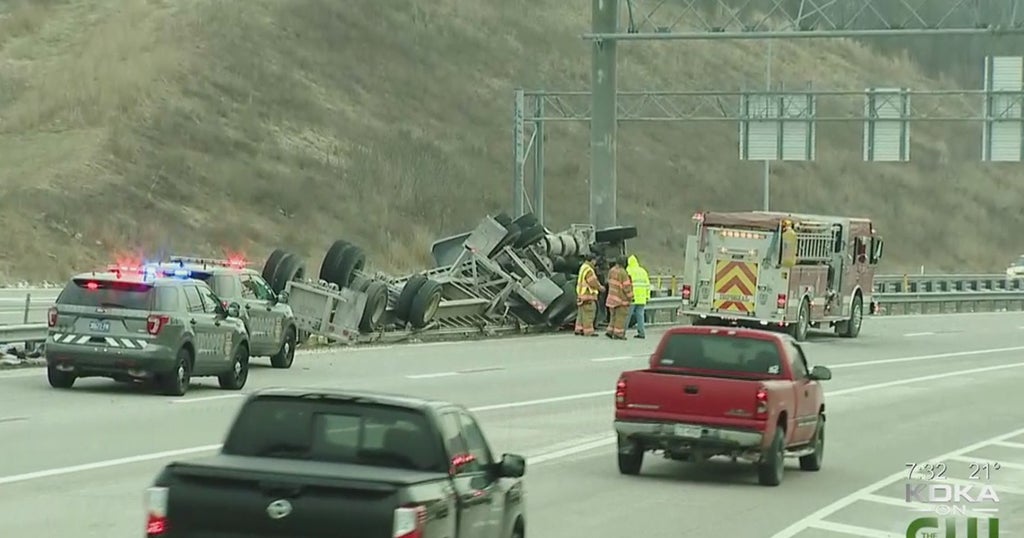 Tractor Trailer Rollover Causes Traffic Problems On Parkway West - CBS ...