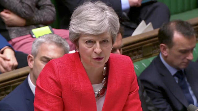 Britain's Prime Minister Theresa May speaks in Parliament in London 