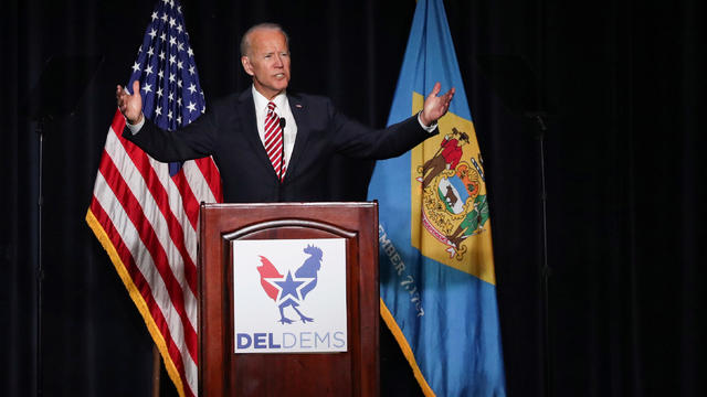 U.S. former Vice President Biden delivers remarks at the First State Democratic Dinner in Dover, Delaware 