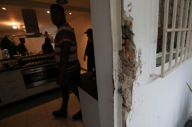 Damage is seen at the residence of Roberto Marrero, chief of staff to opposition leader Juan Guaido, after he was detained by Venezuelan intelligence agents, according to legislators, in Caracas, Venezuela, March 21, 2019. 
