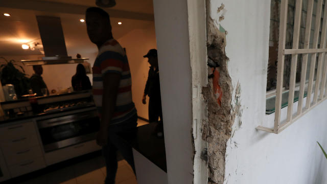Damage is seen at the residence of Roberto Marrero, chief of staff to opposition leader Juan Guaido, after he was detained by Venezuelan intelligence agents, according to legislators, in Caracas, Venezuela, March 21, 2019. 