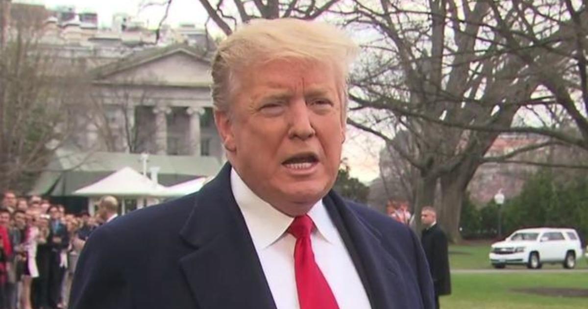 Trump talks Israel, Mueller report before heading to Mar-a-Lago - CBS News