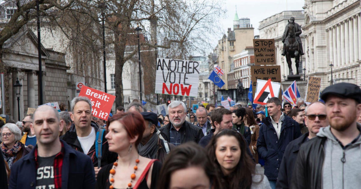 Anti-Brexit protesters demand new vote in London - CBS News