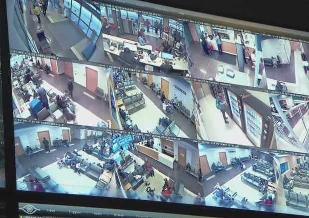 Hospital security camera monitors 