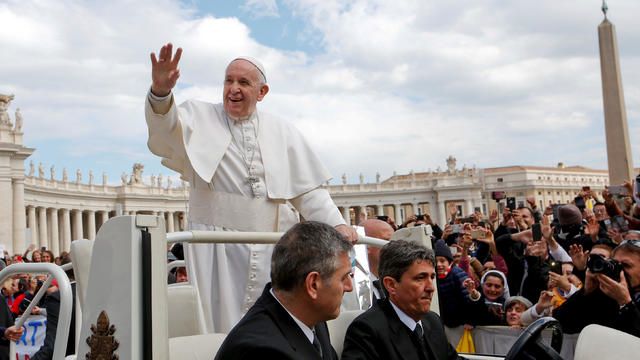 FILE PHOTO: Pope Francis holds the Wednesday general audience at the Vatican 