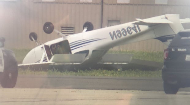 Small Plane Flips During Landing At Fullerton Airport