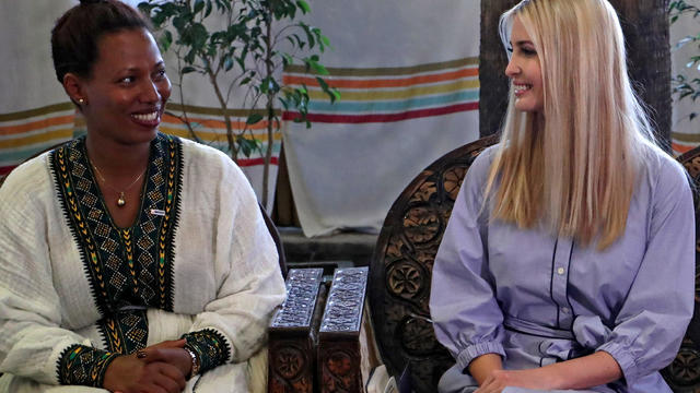 White House Advisor Ivanka Trump attends a meeting with women from the coffee industry during her visit to Addis Ababa 