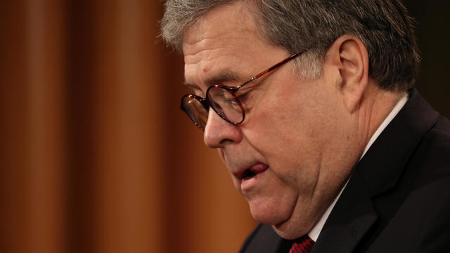 U.S. Attorney General Barr speaks at a news conference to discuss Special Counsel Robert Mueller’s report on Russian interference in the 2016 U.S. presidential race, in Washington 