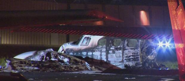 Pilot Dead After Twin-Engine Plane Crashes, Bursts Into Flames At Fullerton Airport 