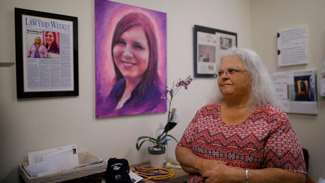 Susan Bro looks at mementos of her daughter Heather Heyer in Charlottesville 