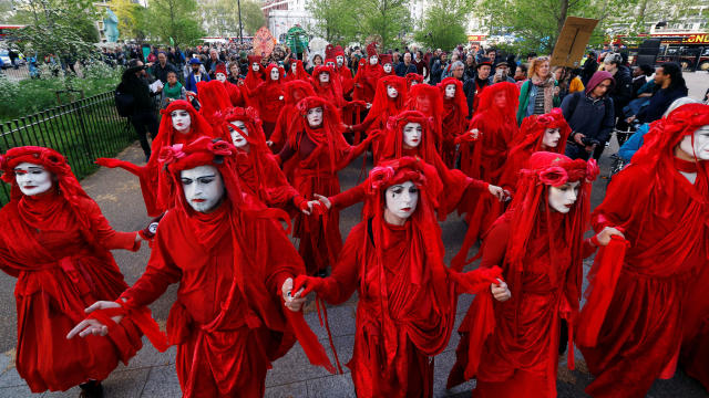 The Extinction Rebellion protest in London 