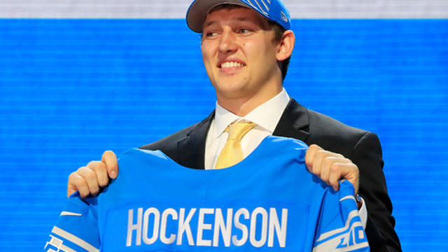 Lions haul in 'natural catcher' T.J. Hockenson with No. 8 pick