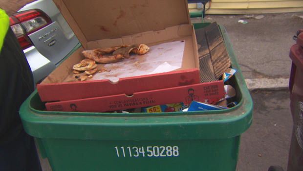 Recycling bin pizza 