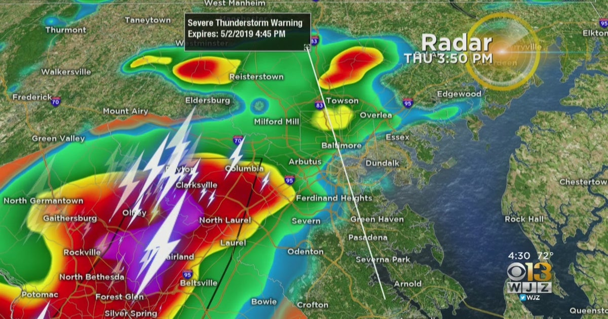 Maryland Weather Chance Of Severe Thunderstorms Thursday Evening CBS