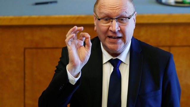 Estonia's Interior Minister Mart Helme attends the swearing-in of the incoming coalition government in Tallinn 