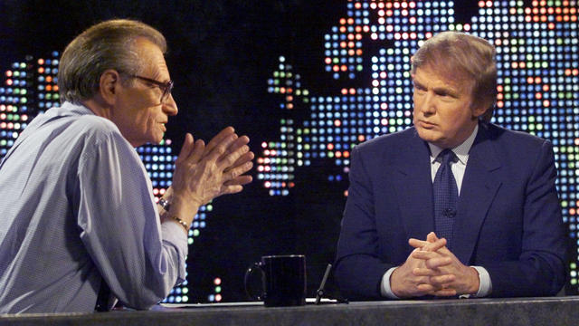 DONALD TRUMP DURING TAPING WITH CNN HOST LARRY KING. 