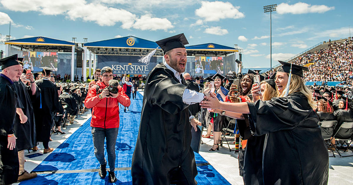 Julian Edelman Attends Kent State University Graduation CBS Boston