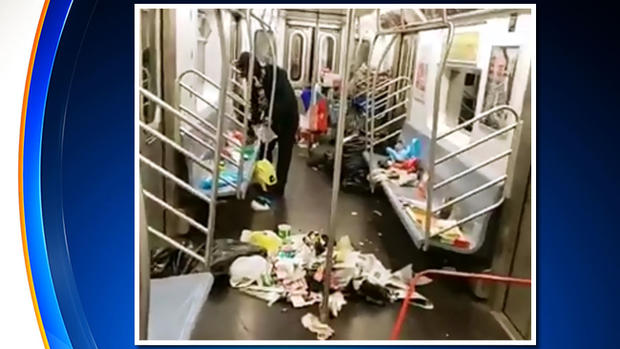 Trash In Subway Car 