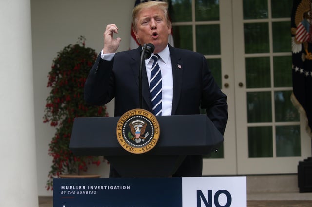 U.S. President Trump speaks about Special Counsel Mueller investigation at the White House in Washington 