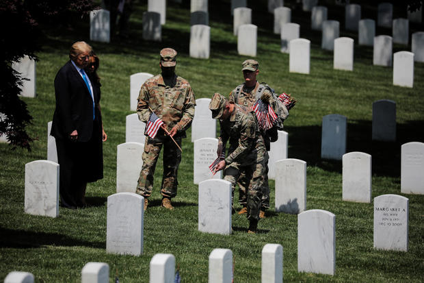 U.S. President Trump visits Arlington National Cemetery outside Washington in Arlington, Virginia 
