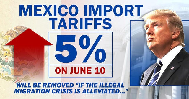 President Trump says he'll put tariffs on all goods from Mexico - CBS News