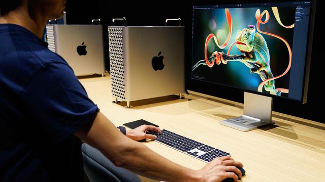 The new Mac Pro computer and display are displayed during Apple's annual Worldwide Developers Conference in San Jose 