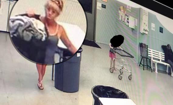 woman steals laundry