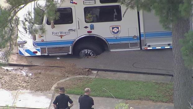 Fort Worth Fire Truck Stuck 