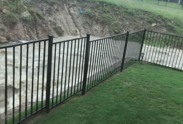Fort Worth backyard flooding 