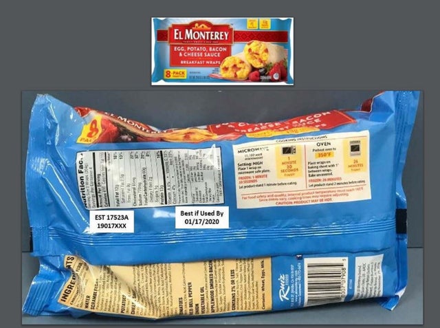 Breakfast wraps recall 