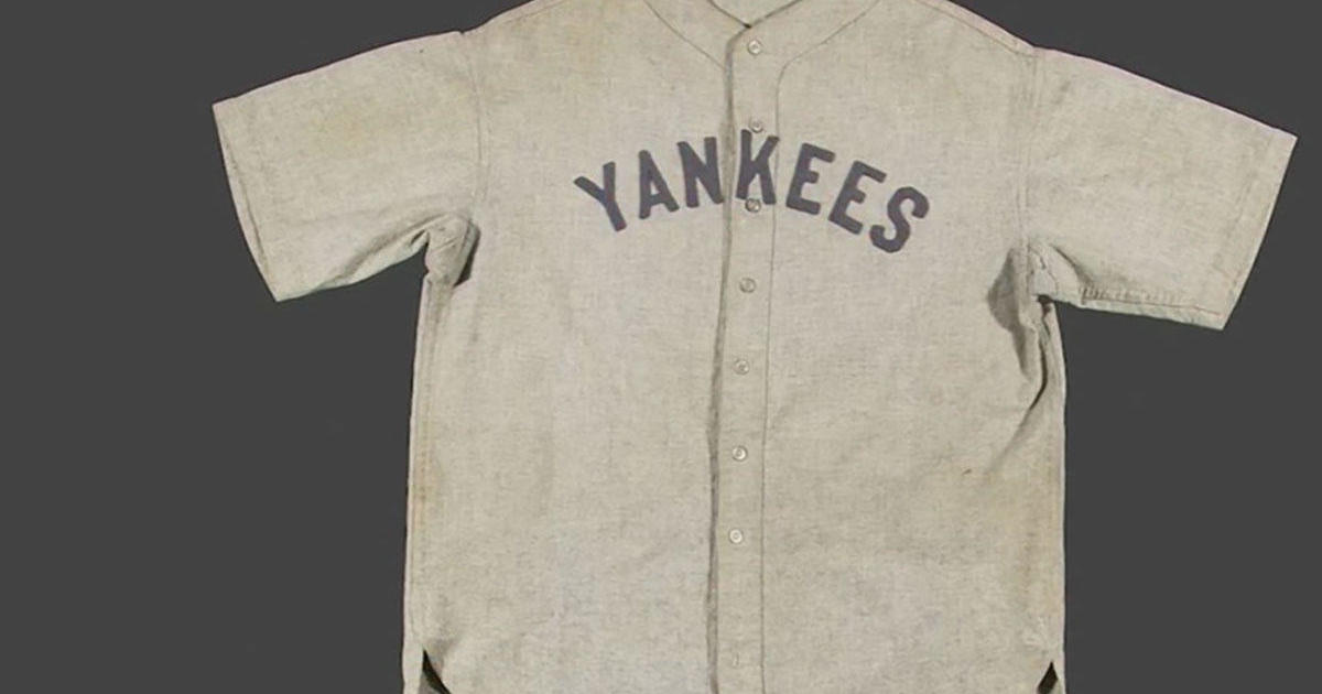 Babe Ruth baseball: Jersey worn by New York Yankees legend auctioned for  $5.64 million, setting sports memorabilia record - CBS News