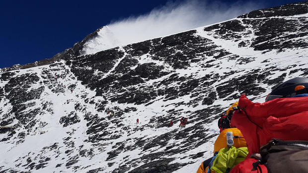 A view shows Nick Hollis's ascent of the south side of Everest in Nepal 