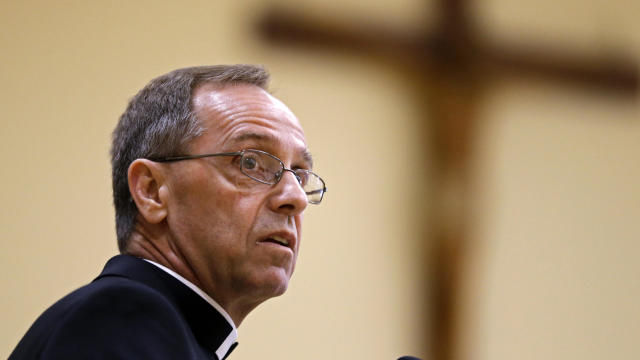 Then-Bishop Charles Thompson speaks after he is introduced as the new archbishop of Indianapolis in Indianapolis June 13, 2017. 