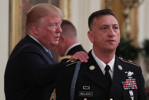 U.S. President Trump presents Medal of Honor to David Bellavia at the White House in Washington 
