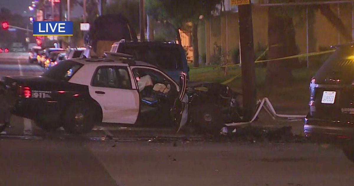 2 LAPD Officers Hurt In Watts Crash - CBS Los Angeles