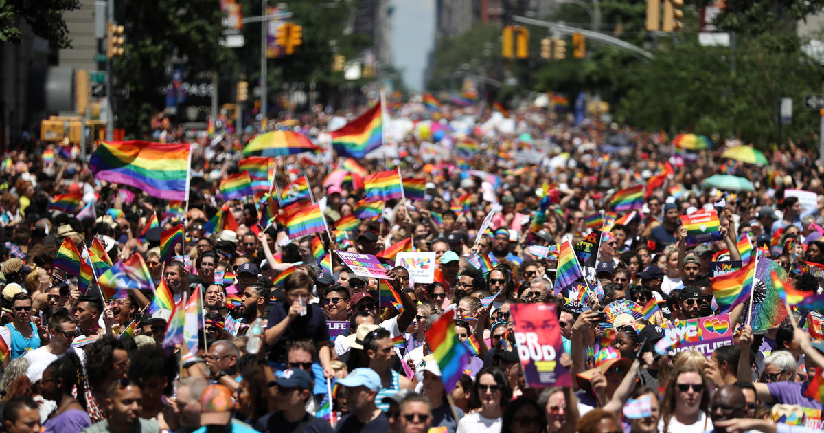 LGBTQ Pride Parade Millions Celebrate Decades Of Pride With Massive Marches CBS News