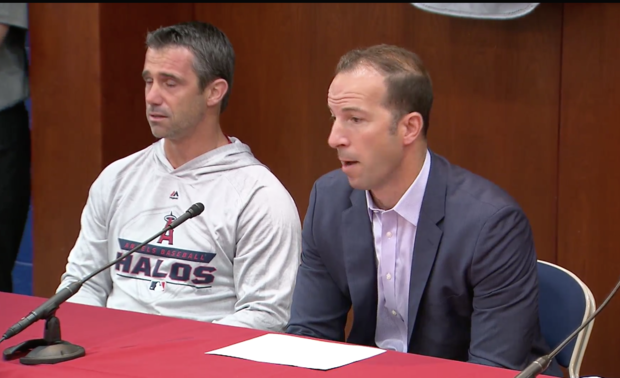 Los Angeles Angels manager Brad Ausmus and general manager Billy Eppler 