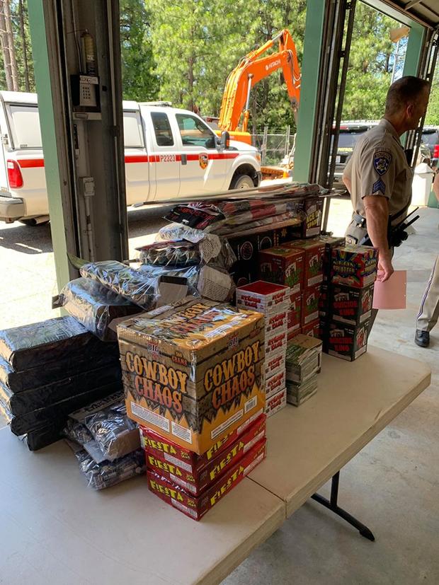 Swipe to see all the fireworks officers confiscated from this one driver: 