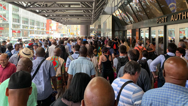 Crowds At The Port Authority Bus Terminal 
