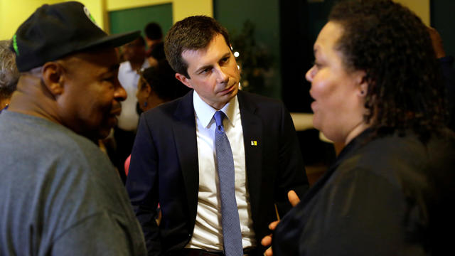 South Bend Mayor and presidential candidate Pete Buttigieg meets with community leaders in South Bend 